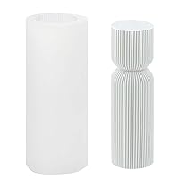 Striped Pillar Aesthetic Molds, Cylindrical Tall Pillar Candle Mold, Ribbed Twist Geometric Abstract Decorative Striped Silicone Mold for Crafts Aromatherapy Candle Handmade Soap Making(6.5