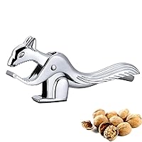 Nut Cracker Tool, Handheld Squirrel Shape Walnut Clip Household Heavy Zinc Alloy Pecan Nutcracker Plier Tool with Non Slip Handle for Almonds Brazil Nuts Chestnut (Silvery)