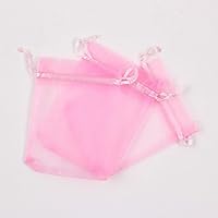 100 Pcs Organza Gift Bag, Organza Bags with Drawstring Great for Mother's Day Wedding Bridal Showers Kids Parties Party Favor Small Jewelry Snack Cookie Popcorn Candy Pouches Soaps-5-9x12cm(4x5in)