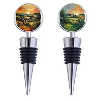 Stainless Steel & Silicone Wine Bottle Stopper Pair - Elegant Beverage Seal for Preservation, Ideal for Bar, Gifts, and Celebratory Occasions
