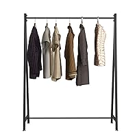 Black Metal Clothing Rack, Industrial Clothes Rack with Top Rod Heavy Duty Clothing Rack for Hanging Clothes for Home Bedroom,Clothing Store, Laundry Room