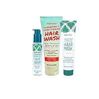 Trader joes hair set - Shea Butter & Coconut Oil Hair Mask (5.1 Fl Oz), Shea Butter & Coconut Oil Hair Serum (2.75 Fl Oz and Cleansing & Conditioning Hair Wash (8 Fl Oz)