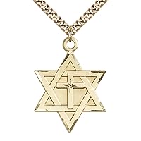 Jewels Obsession Star of David with Cross Pendant | Gold Filled Star of David with Cross Pendant - 24