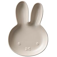 Dick Bruna 200105 Miffy Plate, Small Plate, 4.3 x 5.9 inches (11 x 15 cm), Microwave Safe, Dishwasher Safe, Die Cut, Matte Greige