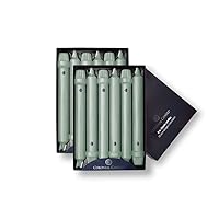 Unscented Taper Candle, Classic Collection, Colonial Classic Green, 8 in, Pack of 12 - Up to 6 Hours Burn