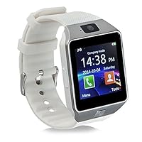 DZ09 Android Smart Watch Inclusive Movement Monitor, Sleep Monitor, Anti Theft Camera with Bluetooth Support (White)