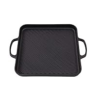 Black cast iron grill pan, household barbecue pan, teppanyaki grill pan, gas stove, general purpose induction cooker (size: 10.2 inches long x 10.2 inches wide)