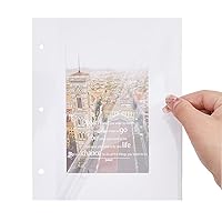 SUPERFINDINGS 20 Sheets 8.07x6.49inch Photo Album Page Refill 3 Ring Binder A5 Paper Photo Album Self Adhesive Pages Replacement Photo Album Sheets for Postcards Stamps Airplane Tickets