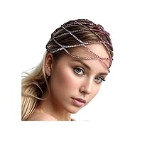 StoneFans Rhinestone Mesh Headpiece Cap Silver Roaring 20s Crystal Flapper Head Chain Bridal Party Hair Accessories for Women Girls (Silver)