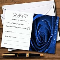 Stunning Royal Blue Rose Personalized RSVP Cards