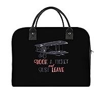 Retro Airplane Travel Tote Bag Large Capacity Laptop Bags Beach Handbag Lightweight Crossbody Shoulder Bags for Office