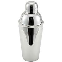 Winco Stainless Steel 3-Piece Cocktail Shaker Set, 16-Ounce, Set of 6