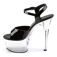 Womens 6.7'' Stiletto High Heels Platform Peep Toe ankle straps Sandals Sexy Stripper Club Pole Dancing Heels Wedding Party Evening Shoes Plus Size