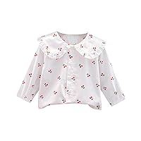 Toddler Kids Baby Girls Summer Casual Long Sleeves Blouse Doll Collar Shirt Winter Tops for Toddler Girls (J, 7-8 Years)