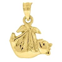 JewelryWeb 10k Gold baby for boys or girlsIts a Girl Height 17.2mm X Width 13.2mm Charm Pendant Necklace
