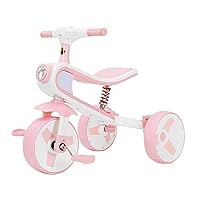 BicycleBalance Bike Folding Trike with for 2-4 Years Old Kids 3 Wheels Kids Walking Tricycle (Color : Pink) (Color : Pink)