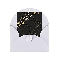 Black And Gold Marble Print Blank Greeting Cards, Love Buttons, Pearl Paper Envelopes Suitable For Various Occasions - Anniversary Cards, Thank You Cards, Holiday Cards, Wedding Cards, Congratulations, And More
