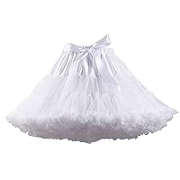 Women's Elastic Waist Chiffon Petticoat Puffy Tutu Tulle Skirt Princess Ballet Dance Pettiskirts Underskirt