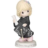 Precious Moments Little Girl Graduation Figurine | Future Belongs to You Graduation Girl Bisque Porcelain Figurine | Kindergarten Graduation Gift