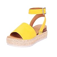 Women's Platform Espadrille Flatform Open Toe Sandal, Casual Ankle Strap Sandals, Comfortable Dressy Summer Shoes