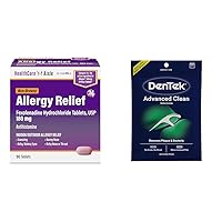 HealthCareAisle Allergy Relief Fexofenadine Tablets 180mg 90ct & DenTek Triple Clean Floss Picks 150ct