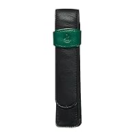 Pelikan 1-Pen Leather Pouch, Black/Green, 1 Each (923524)