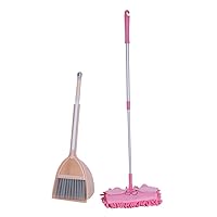 Toxz Kid's Housekeeping Cleaning Tools Set-3pcs, Small Mop Small Broom Small Dustpan,Adjustable Length,Labor-Saving,Suitable for Childs, Fabric