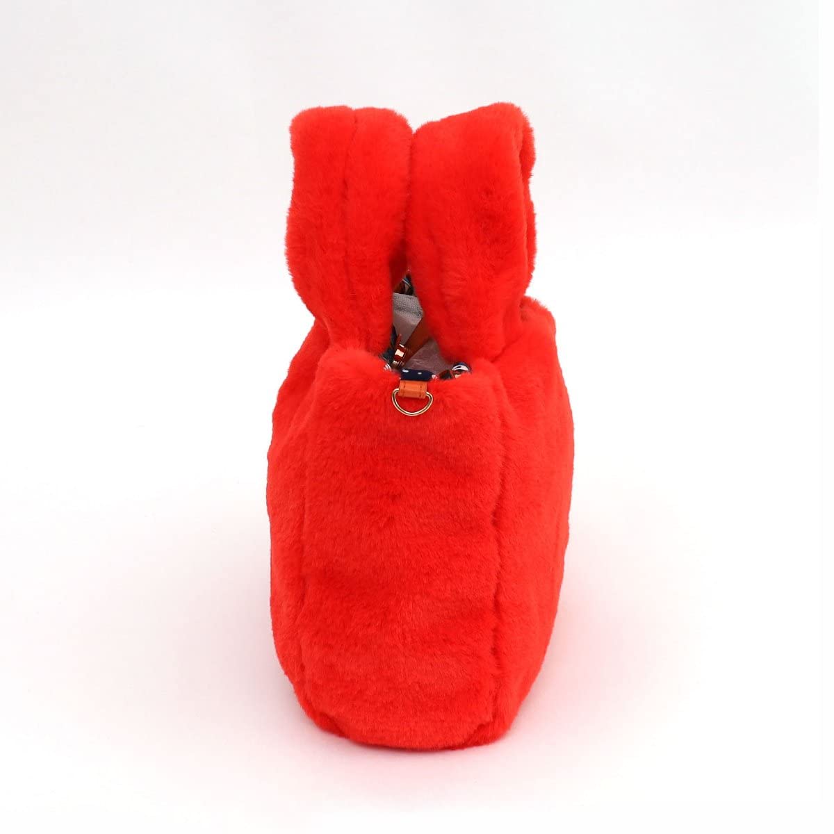 COOCO Women's Shoulder Bag, Reversible Eco Fur Mini Bag, Orange (330), orange (330)