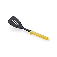 Joseph Joseph Duo Slotted Turner with Integrated Tool Rest: Hygienic, Heat-Resistant Nylon Head, Safe for Non-Stick Cookware, Light Yellow