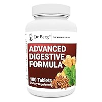 Dr. Berg Advanced Digestive Formula with Apple Cider Vinegar - Includes Digestive Health Ingredients Like Betaine Hydrochloride (HCI), Ginger Root & Peppermint Leaf - 180 Tablets