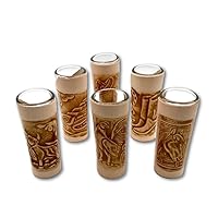 Leather Tequila Shot Glasses (Pack of 6)