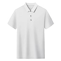 Men's Short Sleeve Polo Golf Shirts Classic 3-Button Athletic Dry Fit T-Shirts Lightweight Casual Stretch Collared Shirt
