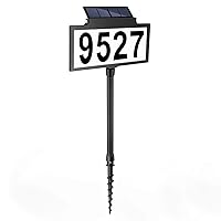Solar Address Sign House Number for outside LED Illuminated Outdoor Address Plaque Waterproof Lighted Up for Home Yard Street
