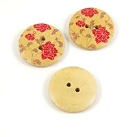 Price per 5 Pieces Sewing Sew On Buttons AD1 Peony Round for clothes in bulk wood Fasteners Knopfe
