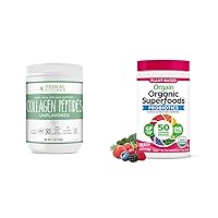 Primal Kitchen Collagen Peptides, Unflavored Collagen Powder, 1.2 Pounds & Orgain Organic Greens Powder + 50 Superfoods, Berry - 1 Billion Probiotics for Gut Health