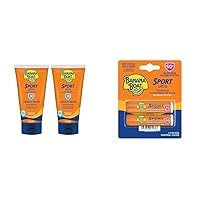 Sport Ultra Sunscreen Lotion SPF 30 Twin Pack 3oz and Lip Balm SPF 50 Twin Pack Travel Size Sunblock for Active Lifestyle