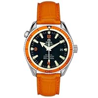 Omega Men's 2909.50.38 Seamaster Planet Ocean Automatic Chronometer Orange Leather Watch