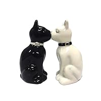 Feline Spicey Black & White Cats Salt & Pepper Shaker Set S/P by Pacific Trading