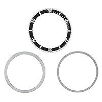 Ewatchparts RETAINING RING + BEZEL + INSERT COMPATIBLE WITH ROLEX SUBMARINER 5513-5508-5512-1680 BLACK