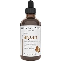 Olivia Care Hair Oil Made With Natural Plant-Based Ingredients - Provides Hydration, Smoothness & Moisture - Clean & Simple Treatment to Support Strengthen Hair - 4 FL OZ (Argan)