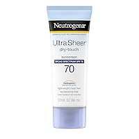 𝒩𝑒𝓊𝓉𝓇𝑜𝑔𝑒𝓃𝒶 Ultra Sheer Dry-Touch Sunscreen Lotion with Broad Spectrum, Water Resistant and Non-Greasy, SPF 70 Face Sunblock, 3 fl oz (1 Pack)