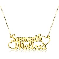 Sterling Silver Peraonalized Name Necklace Custom Made Any Name Pendant Necklace, with 18K Plate in Name Chain Gift for Mother/Wife/Children/Lover