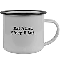 Eat A Lot. Sleep A Lot. - Stainless Steel 12oz Camping Mug, Black