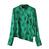 Blouses for Women Fashion Mulberry Silk Pleating Long Sleeve Shirts Tops 2694