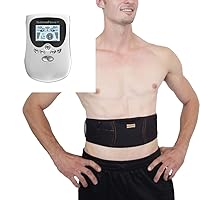 HealthmateForever PM8IS White 8Modes Best Personal Electric Impulse Hand Held Massager for Muscle Fatigue + Toning Belt | Great Elastic Back Support Belt to Feel Back Pain Free
