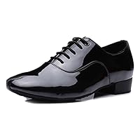 HROYL Men's Standard Latin/Jazz Dance Shoes Leather lace-up Ballroom W-701