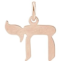 14k Rose Gold Polished Chai Pendant Necklace Jewelry for Women