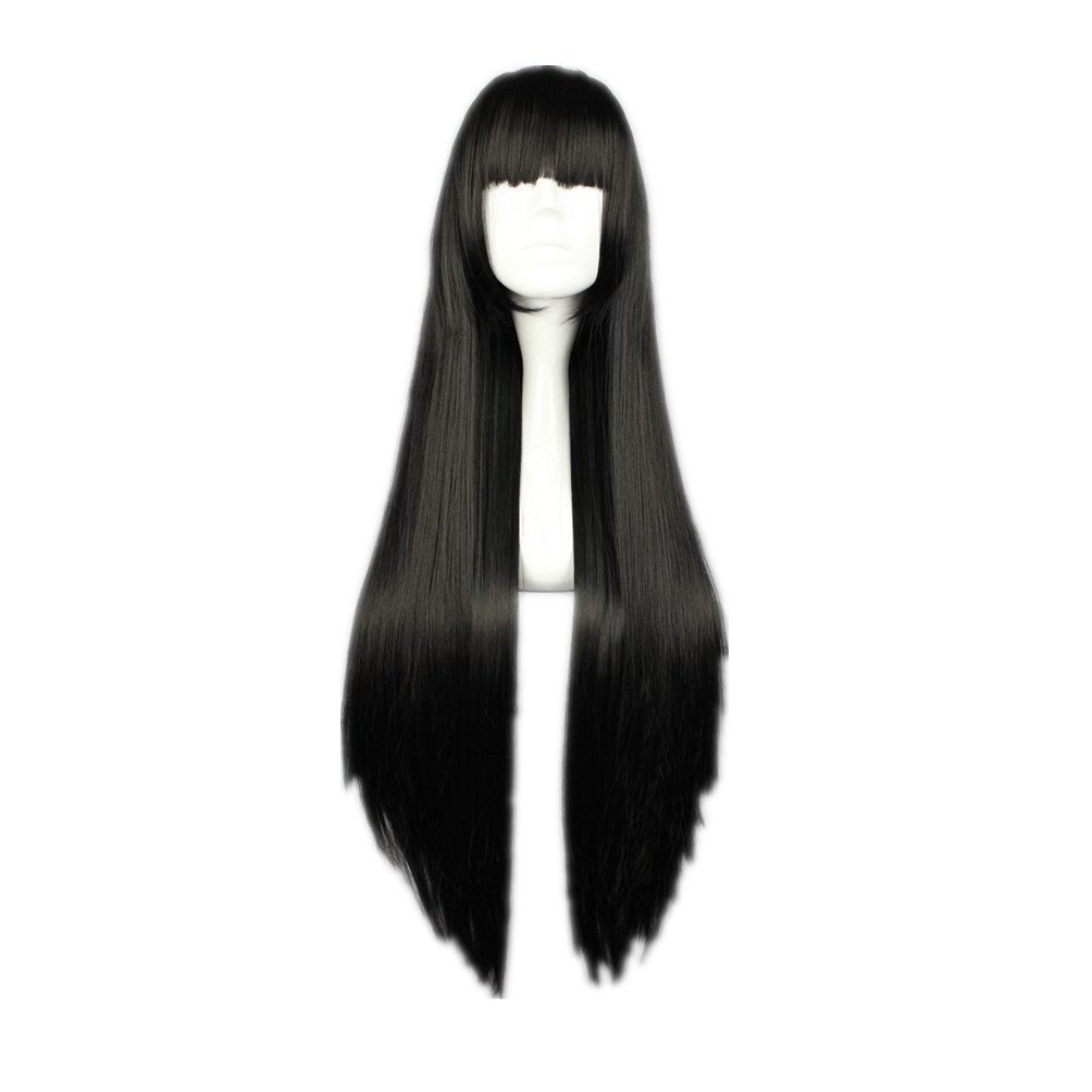 Mua COSPLAZA Cosplay Wig Long Straight Flat Bang Synthetic Wig Anime Black  Hair trên Amazon Mỹ chính hãng 2023 | Fado