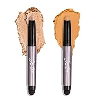 Julep Eyeshadow 101 Crème-to-Powder Eyeshadow Stick Duo, Champagne Shimmer & Marigold Matte