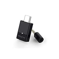BT-W3 Bluetooth 5.0 USB-C Audio Transmitter, aptX LL and aptX HD, 3.5 mm Analog Mic for Voice Chat Support, Codec Indicator and Selection, Plug-and-Play for PS4, Nintendo Switch, PC, and Mac